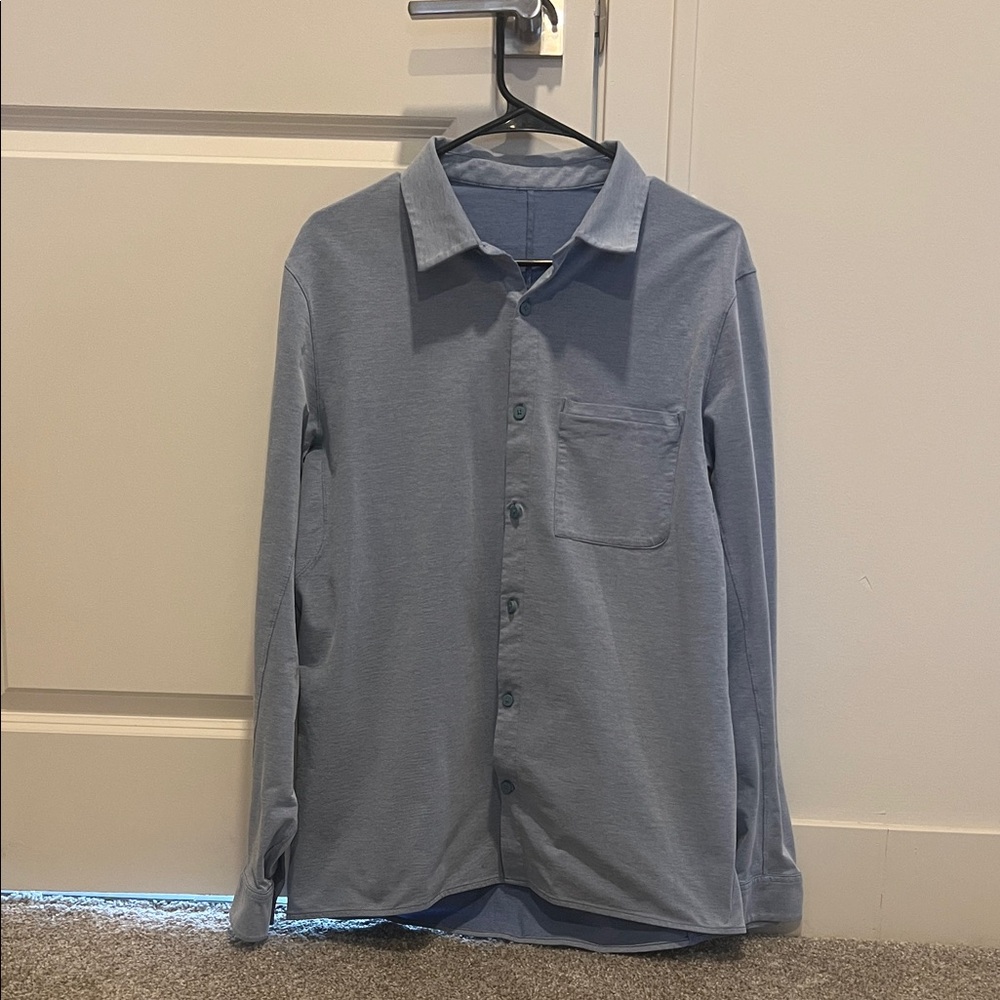 Lululemon Men's Blue Button Up Shirt M